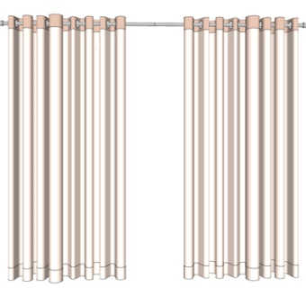 现代布艺窗帘su模型
