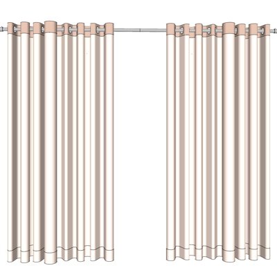 现代布艺窗帘su模型