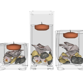 现代烛台灯su模型