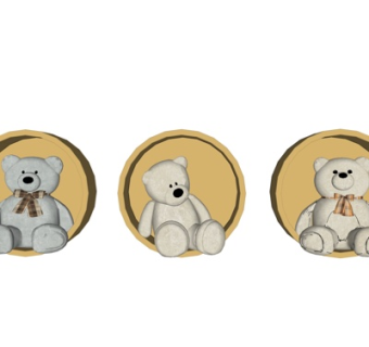 现代布偶玩具熊su模型