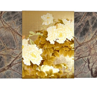 现代雕花背景墙su模型