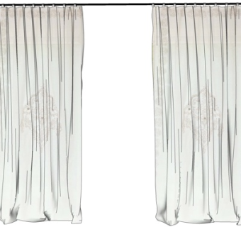 现代布艺窗帘su模型