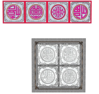 新中式雕花构件su模型