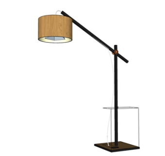 现代实木台灯su模型