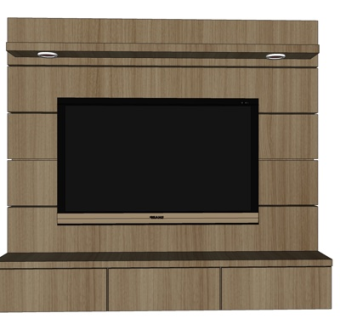 现代实木电视柜su模型