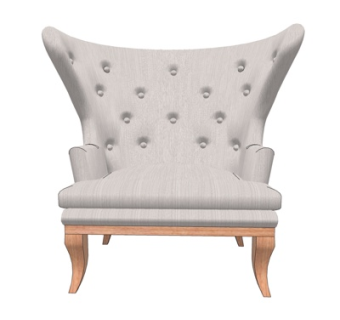 简欧布艺休闲椅su模型