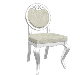 欧式实木单椅su模型