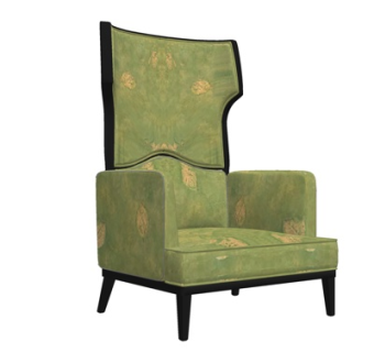 现代高背布艺休闲椅su模型