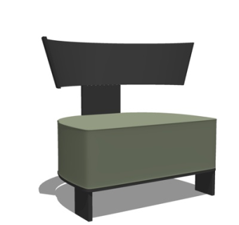 现代布艺休闲椅su模型