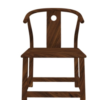 中式实木圈椅su模型