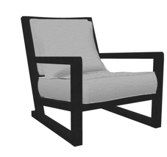 现代布艺休闲椅su模型