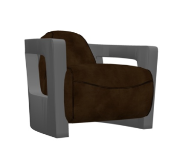 现代布艺单人沙发su模型