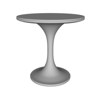 现代圆形餐桌椅su模型