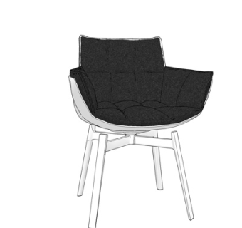 现代布艺休闲椅su模型