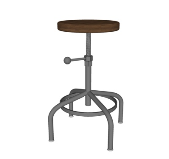 工业风金属吧台椅su模型