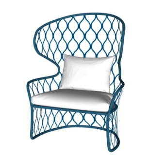 现代铁艺休闲椅su模型