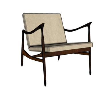 现代布艺休闲椅su模型