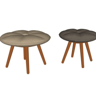 北欧布艺凳子su模型