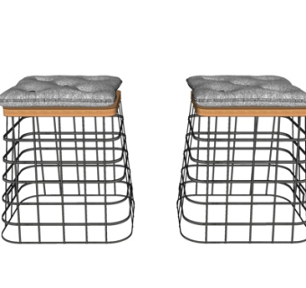 工业风铁艺凳子su模型