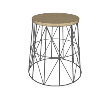 现代铁艺圆形凳子su模型