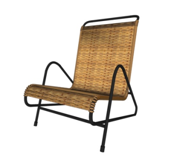 现代藤编休闲椅su模型