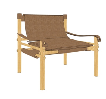 现代布艺单椅su模型