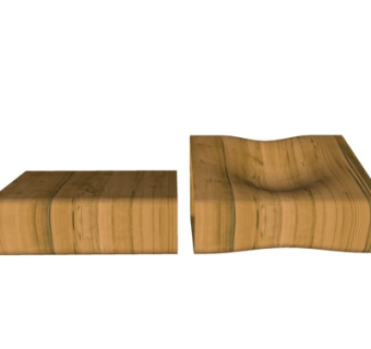 自然风实木凳子su模型