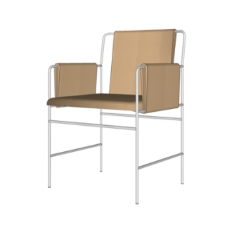 现代实木单椅su模型