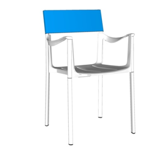 现代塑料单椅su模型