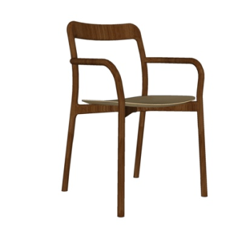 现代实木单椅su模型