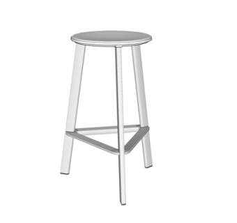 现代实木吧台椅su模型