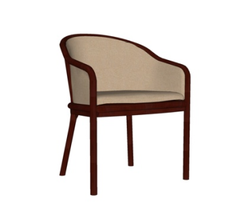 现代实木单椅su模型