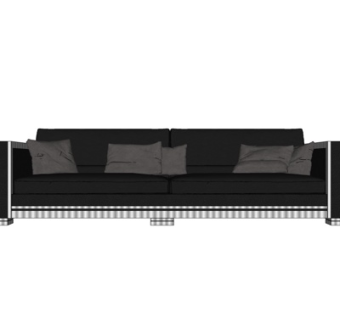 现代布艺双人沙发su模型