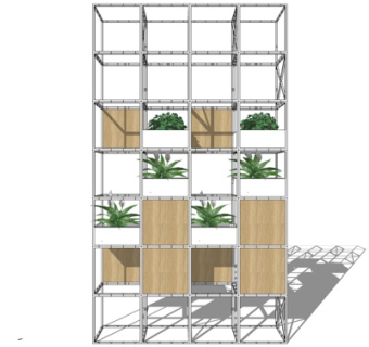 现代绿植装饰架su模型
