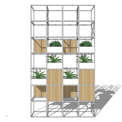 现代绿植装饰架su模型