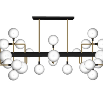 现代金属多头吊灯su模型