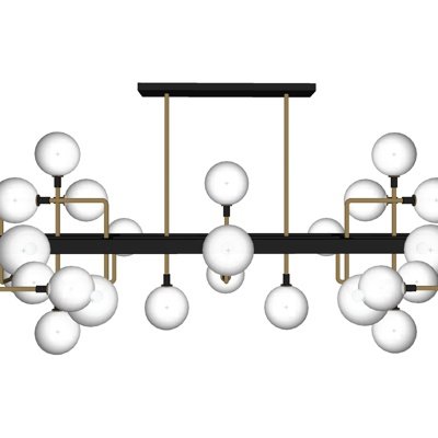 现代金属多头吊灯su模型