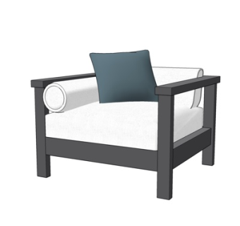 现代布艺单椅su模型