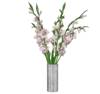 现代花瓶花卉su模型