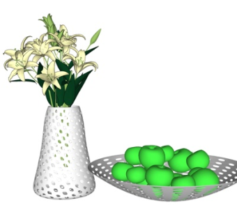 现代花瓶花卉su模型