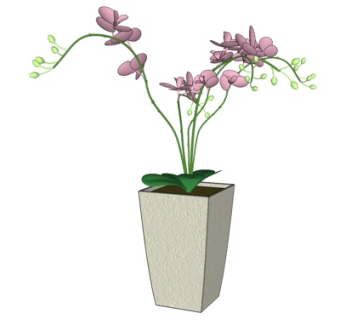 现代花瓶花卉su模型