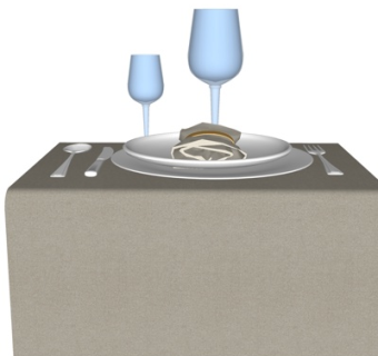 现代餐具组合su模型