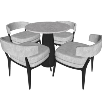 现代休闲桌椅su模型