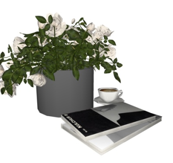 现代花瓶花卉su模型