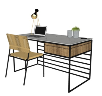 现代简约书桌椅su模型