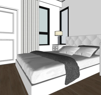 现代简约客厅su模型