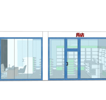 现代药店su模型