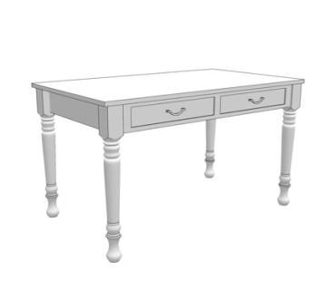 美式实木书桌su模型