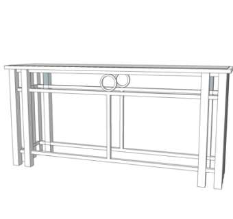 现代实木端景台su模型