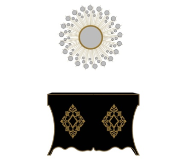 简欧实木端景台su模型